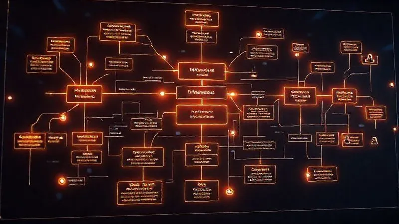 A photorealistic intricate flowchart diagram illustrating a client onboarding process for a freelancer, with clear branches for "Automated Steps" and "Human Interaction Points." The automated steps are represented by glowing digital nodes, while human interaction points show small, stylized icons of handshakes or face-to-face meetings. Cinematic lighting, sharp focus, 8K hyper-detailed, professional photography.