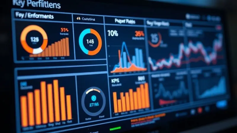 A photorealistic, highly detailed, luminous dashboard displaying key performance indicators (KPIs) and ROI metrics with elegant charts and graphs. The dashboard is clean, modern, and easy to interpret, with a subtle glow. Professional photography, 8K, cinematic lighting, sharp focus, depth of field.