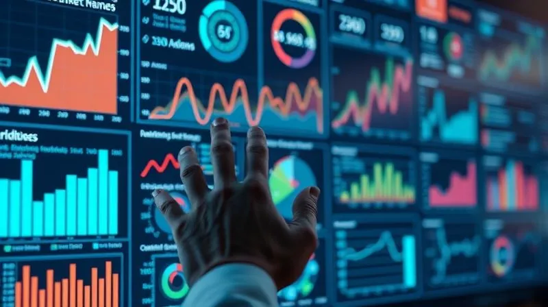 A photorealistic image of a complex digital dashboard with multiple interconnected graphs and data points, representing various marketing channels and attribution models. The central focus is on a data scientist's hands interacting with the screen, indicating detailed analysis. Cinematic lighting, sharp focus on the data, depth of field blurring the background. 8K hyper-detailed, professional photography, shot on a high-end DSLR.