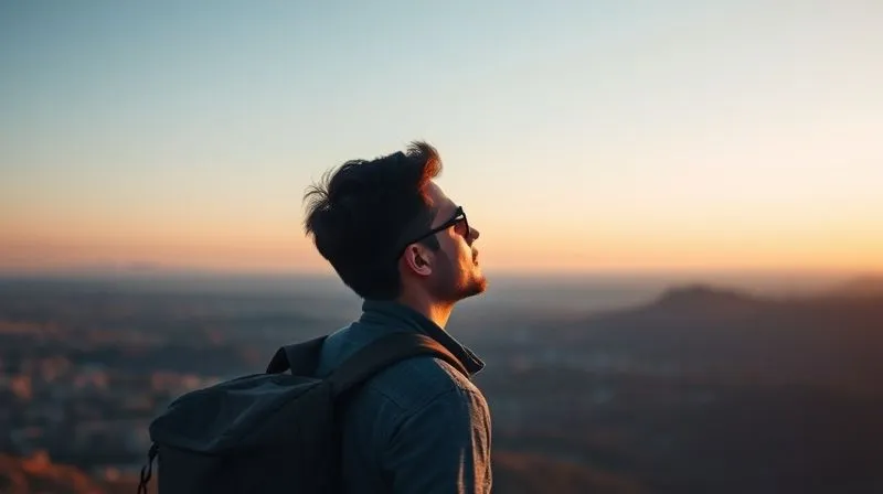 Photorealistic image of a freelancer looking confidently towards a distant, clear horizon, symbolizing long-term vision and growth, with subtle digital elements reflecting data and strategy, cinematic lighting, 8K, sharp focus, shot on a high-end DSLR.