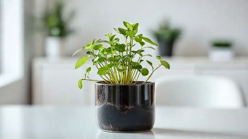 A photorealistic image of a thriving plant with new shoots growing from established roots, symbolizing organic growth and expansion of services. The plant is in a modern, minimalist pot on a clean desk. Cinematic lighting, sharp focus on the plant, depth of field blurring the background, 8K hyper-detailed, shot on a high-end DSLR.