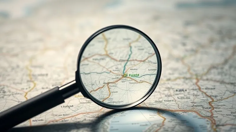 A photorealistic image of a magnifying glass hovering over a detailed map, highlighting a very specific, small area. The background is blurred, depicting a vast, complex landscape. Cinematic lighting, sharp focus on the magnifying glass and highlighted area, 8K hyper-detailed, shot on a high-end DSLR.