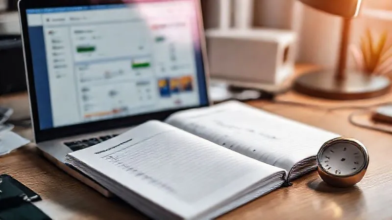 A photorealistic close-up of a freelancer's desk, showcasing a laptop with a clean, intuitive project management dashboard (like Asana or Trello), a physical planner open to a prioritized to-do list, and a timer set for a Pomodoro session. The lighting is bright and focused, highlighting the tools of organized productivity. Sharp focus on the desk items, depth of field blurring the background slightly. Professional photography, 8K, cinematic lighting, shot on a high-end DSLR.