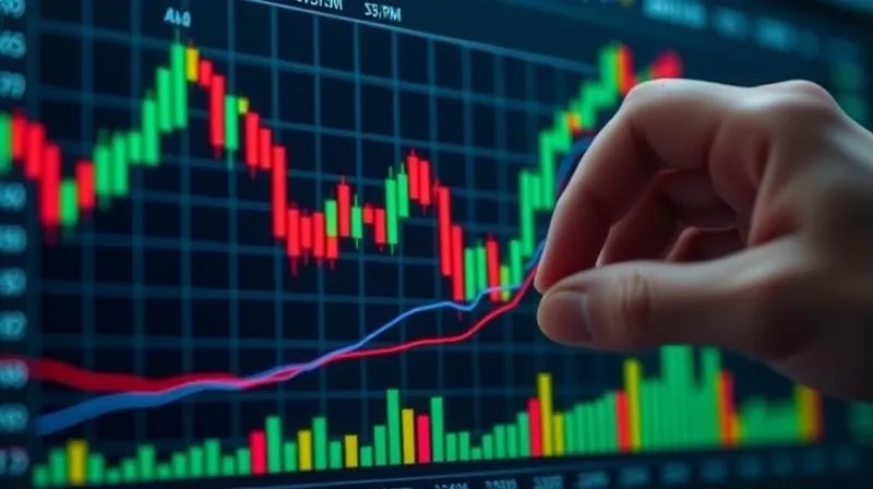 A photorealistic image of a candlestick chart showing cryptocurrency price movements, with a hand strategically placing markers for partial withdrawals, cinematic lighting, sharp focus on the chart, depth of field, 8K hyper-detailed, professional photography, shot on a high-end DSLR.