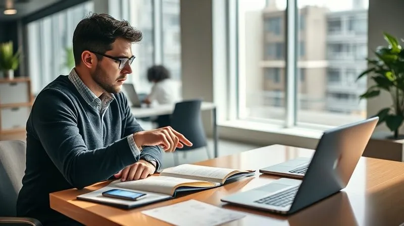 A photorealistic image of a freelancer and a client in a bright, modern office, engaged in an intense, focused discussion. They are sitting at a table with open notebooks and a laptop, pointing at a diagram or a mind map. The client looks thoughtful, while the freelancer is actively listening and taking notes. The scene is bathed in soft, professional lighting, conveying collaboration and deep understanding. 8K, cinematic lighting, sharp focus, depth of field, shot on a high-end DSLR.