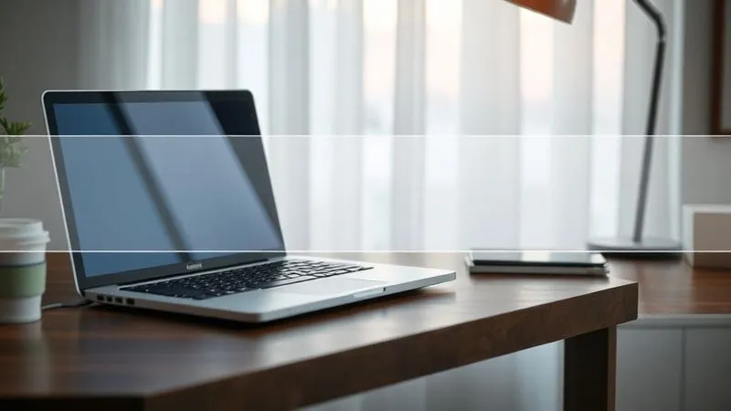 A photorealistic image of a clear boundary line drawn across a home office desk, separating a laptop from a personal item like a coffee cup or a plant, with soft, natural lighting, sharp focus, 8K, professional photography, shot on a high-end DSLR.