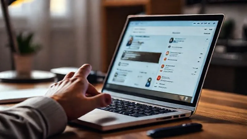 A photorealistic image of a freelancer's desk with a laptop open to a project management dashboard (like Trello or Asana), showing organized tasks and deadlines. A hand is gently touching the screen, conveying control and clarity. Cinematic lighting, sharp focus on the screen, depth of field blurring the background, 8K hyper-detailed, professional photography, shot on a high-end DSLR.