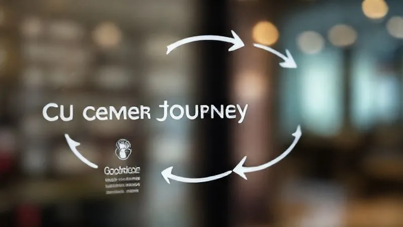 A photorealistic, professional photography image showing a simplified customer journey map with arrows looping back from 'Loyalty' to 'Awareness', indicating a cyclical process. The map is clean, modern, and visually engaging, with elements representing different stages like 'Discovery', 'Purchase', 'Retention', and 'Advocacy'. 8K, cinematic lighting, sharp focus, depth of field, shot on a high-end DSLR.