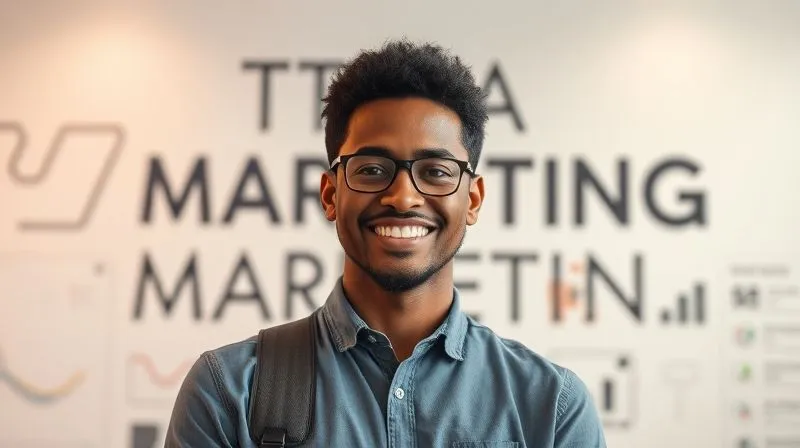 A photorealistic image of a diverse freelancer with a confident and approachable demeanor, standing in front of a subtly branded background representing digital marketing. The image conveys professionalism, expertise, and trustworthiness, with cinematic lighting, sharp focus on the freelancer, depth of field, 8K hyper-detailed.