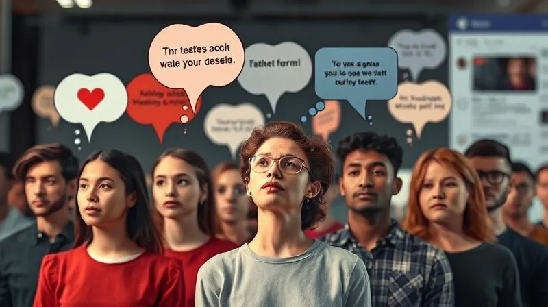 A photorealistic image of a diverse group of people, each with a thought bubble above their head displaying a specific problem or desire, standing in different online environments like a forum, a social media feed, and a blog comment section. Cinematic lighting, sharp focus on the individuals, depth of field, 8K hyper-detailed, professional photography, shot on a high-end DSLR.