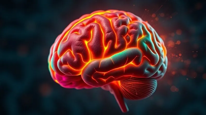 A photorealistic image of a human brain with different sections glowing in vibrant colors, each representing a distinct emotion like joy, anger, surprise, and curiosity, linked by intricate neural pathways. Cinematic lighting, sharp focus on the brain, depth of field blurring a background of abstract data streams. Shot on a high-end DSLR, 8K hyper-detailed.