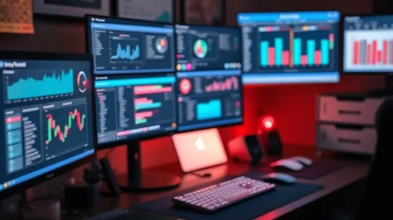 A photorealistic image of a freelancer's desk with multiple screens displaying workflow automation software, project management dashboards, and a calendar. The overall scene is organized and efficient, with glowing lines connecting different applications, symbolizing seamless integration. Cinematic lighting, sharp focus on the digital interfaces, depth of field blurring the background, 8K hyper-detailed, shot on a high-end DSLR.