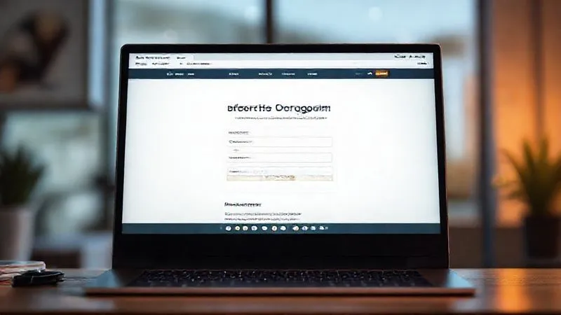 A photorealistic image of a sleek, modern website interface on a desktop computer, displaying a clear and concise 'Referral Program' or 'Indique um Amigo' page. The page features simple steps, a form, and clear benefits. The screen is in sharp focus, with a soft, inviting glow. Cinematic lighting, depth of field blurring the background. 8K hyper-detailed, professional photography, shot on a high-end DSLR.