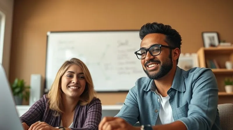 A photorealistic image of two diverse professionals engaged in a video call, their expressions suggesting a constructive discussion or problem-solving session. A subtle digital overlay of connecting lines emphasizes their remote collaboration, with a whiteboard displaying solution ideas in the background. Cinematic lighting, sharp focus on their engaged faces, depth of field blurring their respective home office environments, 8K hyper-detailed, shot on a high-end DSLR.