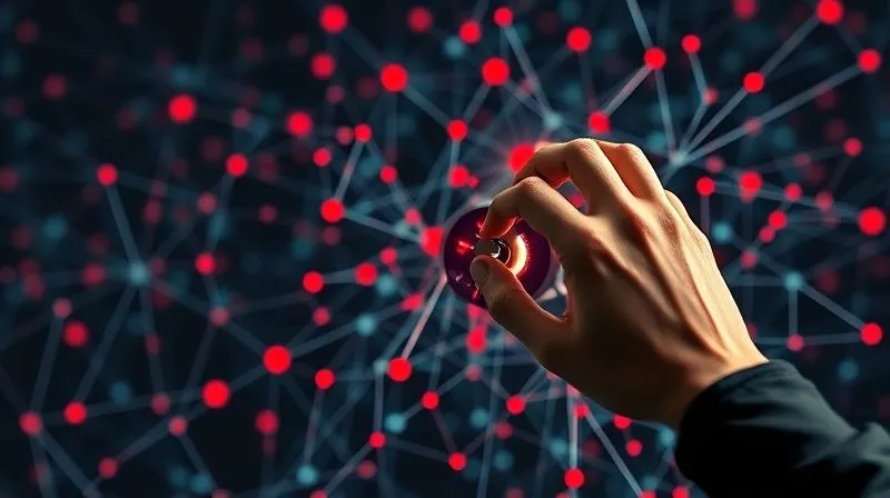 A photorealistic image of a complex network of interconnected nodes and data streams, with some nodes highlighted in red, signifying potential risks or bottlenecks in a Python development project. A hand is subtly adjusting a dial labeled 'Contingency'. Cinematic lighting, sharp focus, 8K, professional photography, depth of field. Shot on a high-end DSLR, conveying risk management and planning.