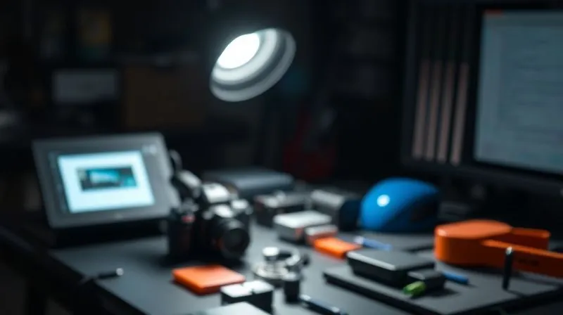 photorealistic, professional photography, 8K, cinematic lighting, sharp focus, depth of field, shot on a high-end DSLR. A single, focused spotlight illuminating a specialized tool or unique UI element, while other generic design tools are blurred in the background, symbolizing the power and clarity of specialization. The ambiance should be sophisticated and precise, highlighting expertise in a niche field.