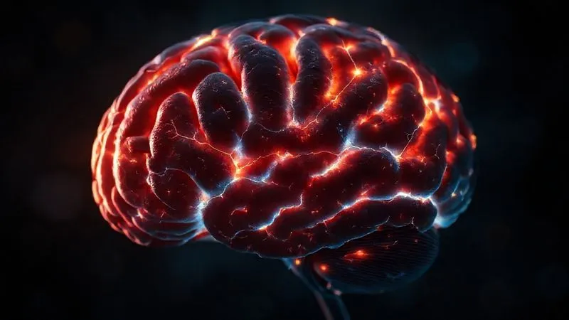 A photorealistic image of a human brain, subtly glowing with neural pathways activating in response to a captivating story. Cinematic lighting highlights connections between areas related to emotion, memory, and language. 8K hyper-detailed, professional photography, shot on a high-end DSLR, depth of field. A metaphorical representation of storytelling's impact on the brain.