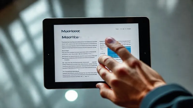A photorealistic image of a sleek, modern tablet displaying a compelling marketing proposal. The proposal content visually flows like a story, with a clear 'before and after' section. Cinematic lighting, sharp focus on the tablet screen, depth of field blurring a professional's hand gesturing towards it. 8K hyper-detailed, professional photography, shot on a high-end DSLR.