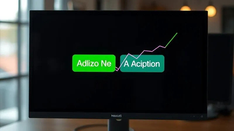 A photorealistic, professional shot of a split screen showing two different Call-to-Action buttons being A/B tested. One button is vibrant green and clearly visible, the other is muted and blends into the background. A graph overlays the screen showing improved performance for the green button. Cinematic lighting, sharp focus on the screen, depth of field. 8K, shot on a high-end DSLR.