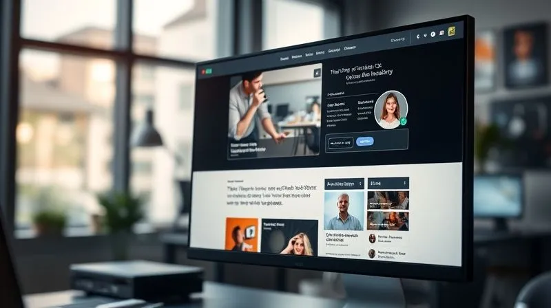 A photorealistic, professional photography of a sleek, modern website interface displayed on a high-resolution monitor, showcasing a well-organized portfolio and engaging blog content. The screen is subtly glowing with data visualizations of positive user experience metrics. Cinematic lighting, sharp focus on the screen, depth of field blurring a professional workspace in the background, 8K hyper-detailed, shot on a high-end DSLR.