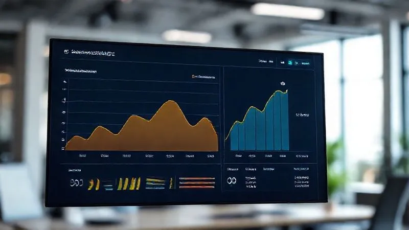 A professional photography shot of a digital dashboard displaying a sales funnel with clear metrics for traffic, conversion rates, and total sales. One part shows a flat line indicating stagnation, while another section highlights potential growth with an upward trend. Cinematic lighting, sharp focus on the data, depth of field blurring the background of a modern office. 8K hyper-detailed, shot on a high-end DSLR.