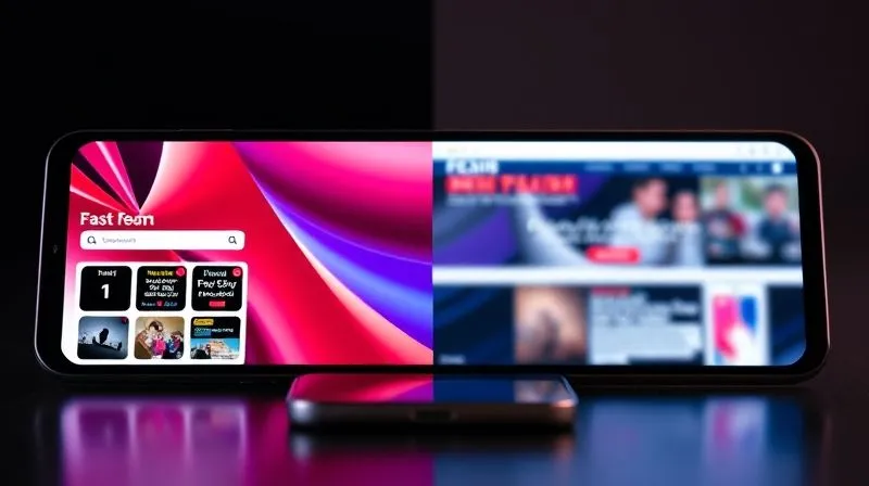 A photorealistic split screen showing a fast-loading website on one side and a slow-loading, pixelated website on the other, both on mobile devices. The fast side is vibrant and clear, the slow side is frustratingly blurry. Cinematic lighting, sharp focus on both screens, 8K hyper-detailed, professional photography.