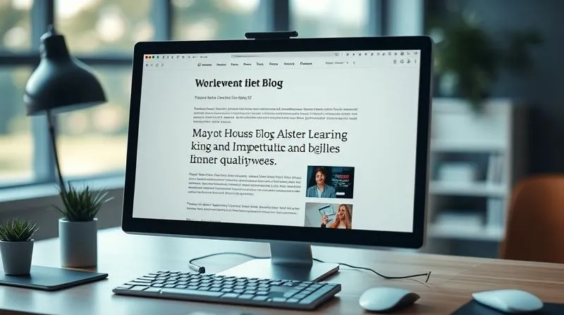 A photorealistic image of a meticulously organized digital workspace on a desktop computer. The screen displays a blog post with perfectly structured headings, bullet points, embedded charts, and high-quality images. The overall aesthetic is clean and professional, with cinematic lighting highlighting the clarity and depth of the content. Sharp focus on the screen, depth of field blurring the background, 8K hyper-detailed, professional photography, shot on a high-end DSLR.