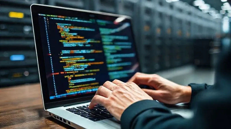 A photorealistic, professional photography, 8K, cinematic lighting, sharp focus, depth of field, shot on a high-end DSLR of a person's hands working on a complex code snippet on a laptop screen, with subtle elements of a website's backend or server racks in the blurred background, symbolizing technical SEO optimization. A photorealistic, professional photography, 8K, cinematic lighting, sharp focus, depth of field, shot on a high-end DSLR of a person's hands working on a complex code snippet on a laptop screen, with subtle elements of a website's backend or server racks in the blurred background, symbolizing technical SEO optimization.