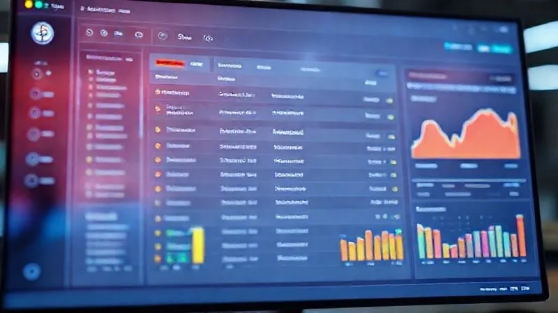 A photorealistic, clean user interface of a modern project management software dashboard, displaying various tasks, deadlines, and progress bars. The screen is vibrant with clear data visualizations, cinematic lighting, sharp focus on the central task list, depth of field blurring the background, 8K hyper-detailed.