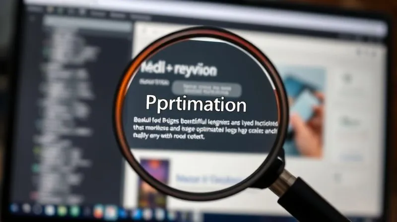 A photorealistic, professional photography, 8K image of a magnifying glass hovering over a beautifully designed portfolio website on a computer screen, highlighting keywords and optimized content. The screen displays a project description with metrics. Cinematic lighting, sharp focus on the magnified text, depth of field blurring the background. The mood is one of detailed analysis and strategic optimization. A photorealistic, professional photography, 8K image of a magnifying glass hovering over a beautifully designed portfolio website on a computer screen, highlighting keywords and optimized content. The screen displays a project description with metrics. Cinematic lighting, sharp focus on the magnified text, depth of field blurring the background. The mood is one of detailed analysis and strategic optimization.
