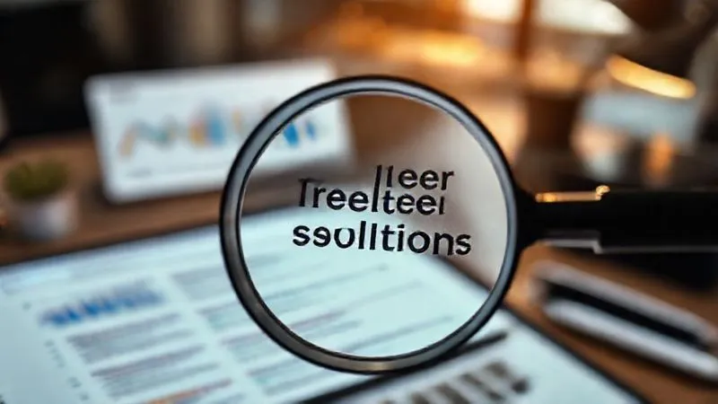 A photorealistic image of a magnifying glass hovering over a detailed web search results page, with certain keywords like 'freelancer traffic solutions' and 'low CTR fix' highlighted in the search snippets. The background is a blurred, modern desktop setup with charts and graphs, suggesting data analysis. Cinematic lighting, sharp focus on the magnified keywords, depth of field. 8K hyper-detailed, professional photography, shot on a high-end DSLR.