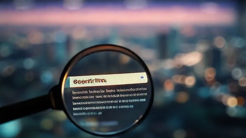 A photorealistic image of a magnifying glass hovering over a vibrant, glowing search engine results page (SERP) snippet, highlighting a compelling meta description. The background shows a blurry, competitive digital landscape. Cinematic lighting, sharp focus on the snippet, depth of field, 8K, professional photography.