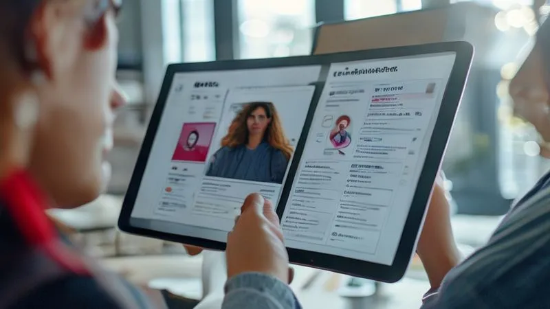 A photorealistic image of a Trello board on a tablet, held by a freelancer, showing a 'Client Communication' list with cards for 'Feedback on Phase 1', 'Approval for Mockups', and 'Next Steps Discussion', with comments visible and a client's profile picture, cinematic lighting, sharp focus on the tablet screen, depth of field blurring a background of a modern office, 8K hyper-detailed, professional photography, shot on a high-end DSLR.