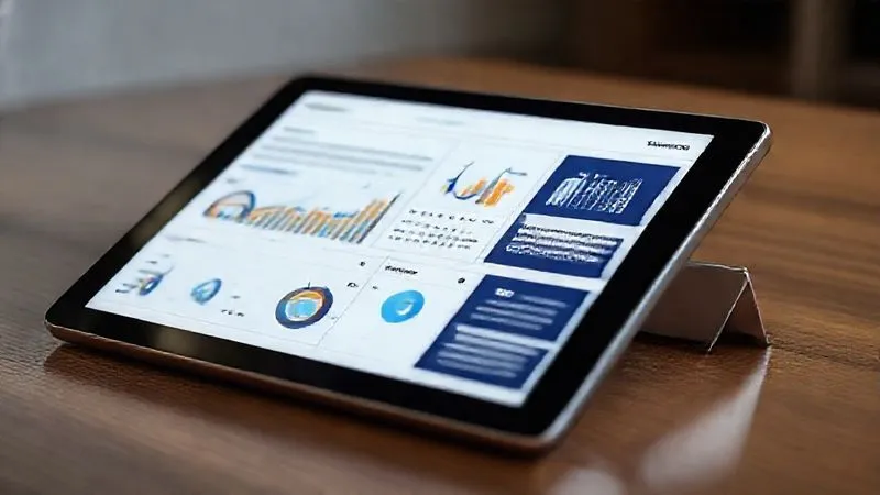 A photorealistic image of a sleek, modern digital portfolio displayed on a tablet, showing graphs and case studies with clear metrics and success stories. The screen glows softly, indicating innovation and professionalism. Shot on a high-end DSLR, 8K hyper-detailed, cinematic lighting, sharp focus, depth of field.