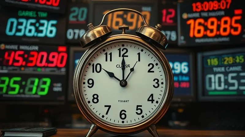 A photorealistic image of a vintage clock with melting hands, surrounded by digital countdown timers on various screens, symbolizing urgency and scarcity. Cinematic lighting, sharp focus on the clock, depth of field blurring the background. 8K hyper-detailed, professional photography, shot on a high-end DSLR.