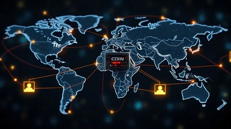 A photorealistic world map with glowing lines connecting various data centers (represented by small server racks) to different user locations, illustrating the rapid global delivery of content via a Content Delivery Network (CDN). The central server is less active, while edge servers are brightly lit. Professional photography, 8K, cinematic lighting, sharp focus on the map and connections, depth of field blurring the background, shot on a high-end DSLR.