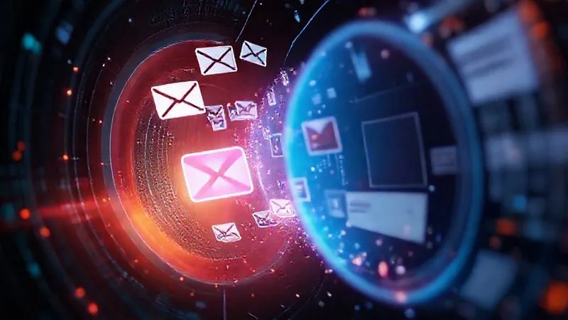 A photorealistic image of a digital funnel with various content pieces (email icon, video play button, blog post snippet) flowing into it, representing lead nurturing. Cinematic lighting, sharp focus, 8K hyper-detailed, professional photography, shot on a high-end DSLR.