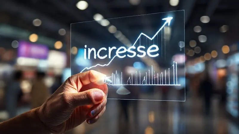 Photorealistic image of a hand holding a glowing digital pen, writing compelling words on a transparent screen, which then transforms into a visual representation of increased sales graphs and customer engagement. The background is a subtle blur of a busy digital marketplace, signifying impact. 8K, cinematic lighting, sharp focus, depth of field, shot on a high-end DSLR.